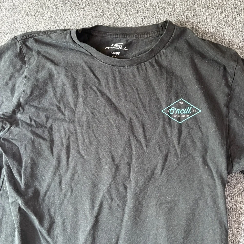 O'Neill First In Last Out T-Shirt Mens Large Black‎ Cotton Graphic Logo Outdoor